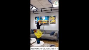 Khung Tranh Tráng Gương Bộ Nghệ Thuật - Tranh Bộ 5 Phong Cảnh Sơn Thủy Đẹp