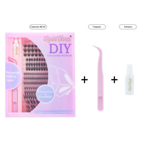 285 Clusters DIY Eyelash Extension Kit 5 Mixed Styles with GLUE Tweezer Soft Curling Long-Lasting False Lashes for Cosplay Daily