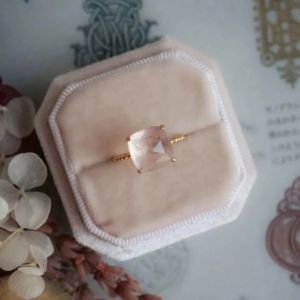 Imitation Pink Crystal Gold Plated Adjustable Ring