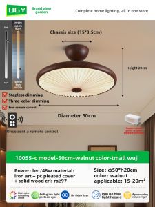 DGY | Vintage Walnut Color High-end Style Creative Pleated Ceiling Lamp