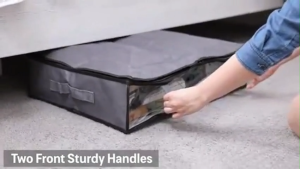 Under Bed Storage Containers Foldable Storage Large Capacity Under-Bed Storage Bins for Blankets Clothes Sweaters Comforters with Handles Visible Clear Window