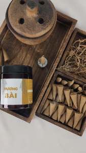 Nụ Hương Bài Sạch Ít Khói Hộp 40 Nụ Yên Tự Nhiên Không Hóa Chất Thờ Cúng Thư Giãn Xông Nhà Tẩy Uế