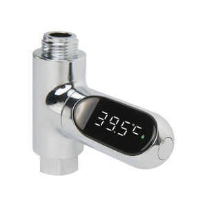 Faucet Shower Thermometer Water Flow Self-Generated Electricity Water Temperature Gauge for Home Kitchen Bathroom Shower
