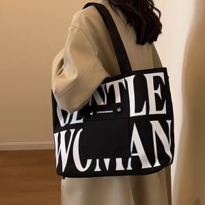 Gentlewoman large capacity letter print tote bag