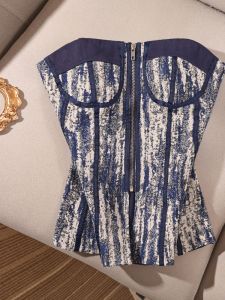 Áo Vest Denim Ôm Vừa Vặn Cổ Chữ V Gợi Cảm Cho Nữ Mùa Thu 2023 Áo Vest Ngắn Màu Trơn Pure Color Áo Vest Cá Tính Hở Vai