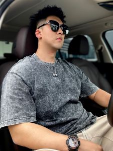 Washed Vintage Short Sleeve Fitness T-Shirt Mens Casual Training Wear Breathable Loose Fit Dance Gymnastics Summer Trend