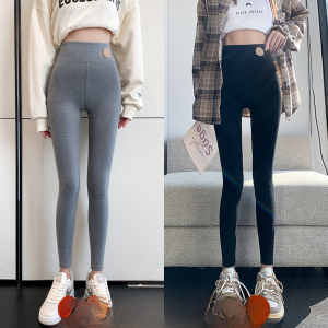 MiiOW | Quần dài cotton nguyên chất cạp cao cho nữ mùa xuân thu mỏng ôm vừa vặn quần dài Nine-Five cỡ lớn mới