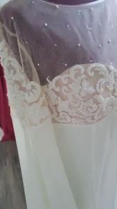 Beautiful Renaissance Style Off White Empire Waist Long Bell Sleeves Wedding Dress Bridal Gown