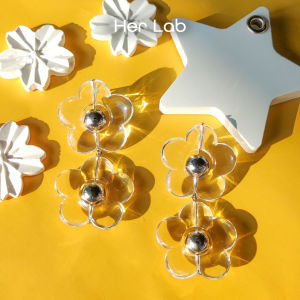 Her Lab Jewelry | Cute Acrylic Flower Dangle Stud Earrings for Women Girls 925 Sterling Silver Post Pin Resin Summer Statement Drop Earring Retro Trendy Birthday Prom Party Y2K Jewelry Promo sale Foundation Safeguard