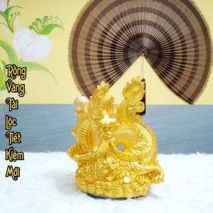 Rồng vàng tài lộc tiết kiệm tiền cao 32cm mới