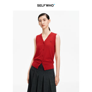 Machine Washable Merino Wool V-Neck Sleeveless Vest