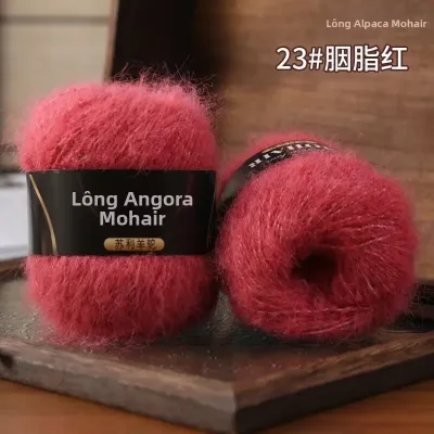 Bộ 2 Cuộn Len Acrylic Mohair 50g/cuộn Dùng Để Đan Móc Tay Len Xù Mềm Mại Thích Hợp Làm Áo Len Khăn Mũ Đồ Móc Len