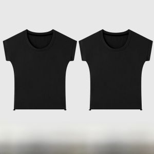 MiiOW | Áo thun cổ tròn tay ngắn màu trơn thời trang mùa hè cho nữ thiết kế dây rút không đều đa năng Áo thun thường ngày