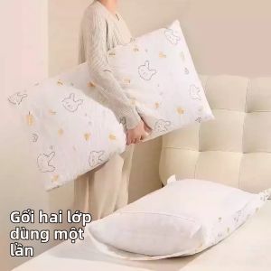 YZ | Vỏ Gối Dùng Một Lần Hai Lớp cho Du Lịch và Khách Sạn Bao Bì Độc Lập Đặc Biệt Dày