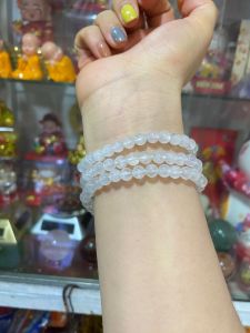 Vòng đá thạch anh trắng thiên nhiên 6li 108 hạt quấn tay 3 vòng(đeo cổ) bao kiểm định đá quý toàn quốc