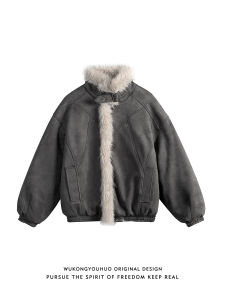 American Retro Thick Warm Cotton Coat