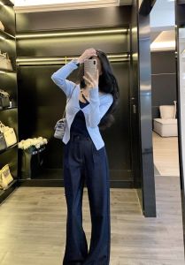 [In Stock] Leathercat Early Autumn Chic Tops Fancy Slim Looking Two-Piece Set Sweater Knitwear Tops