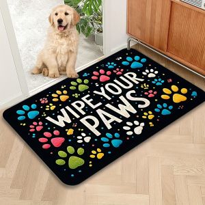 VIKAMA Water-absorbent Quick-drying Pet Food Mat Pet Entrance Floor Mat Easy to Clean Dirt-resistant Scratch-proof