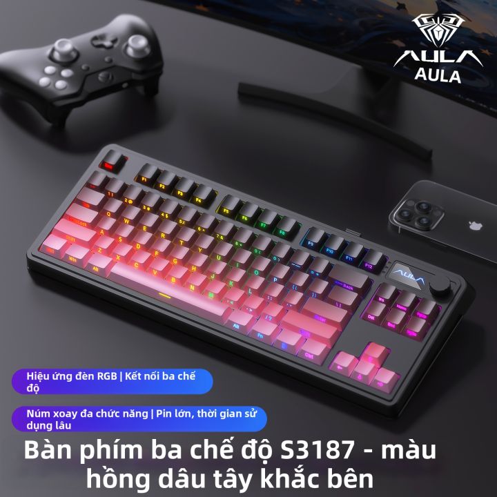 AULA | Bộ Bàn Phím & Chuột Gaming Không Dây (Bluetooth/2.4G/Dây) S3187 ...
