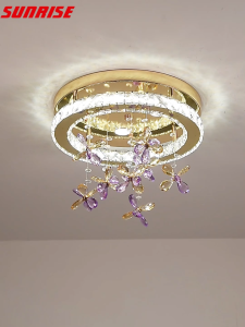 Modern Dining Room Crystal Light Circular Bedroom Ceiling Light LED Luxury Living Room Decorative Lamp