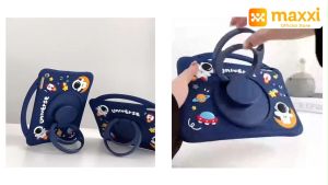 Samsung Tab A7 Lite 8.7 2021 T225 Softcase Kids Stand Casing - Rotate Cover Standing Strap Tali - Model Case Rotating 360 Derajat - Plastik TPU + PC Berkualitas Tinggi (READY STOCK)