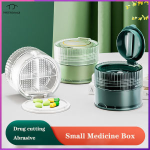 HKStorage Small medicine box portable medicine cutter grinding tablet segmentation three meals a day pill distribution box