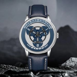 PINDU Watches Miyota 8215 Movement Mechanical Watch Mens Watch Luxury Rotating Dial Luminous Stainless Steel Case Clock Reloj