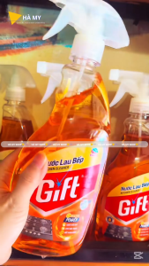 Nước Lau Bếp Gift Chai 540ml Hương Cam - Khử Mùi Hiệu Quả Đa Năng Trên Các Bề MặtAn Toàn