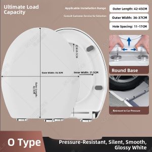 SUNINLIFE | Home Universal Slow-Closing Toilet Seat Cover Thick Cushion Ring