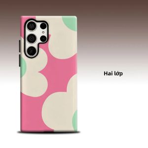 Ốp Lưng Bảo Vệ Toàn Diện Retro Bubble Daisy Cho Samsung Galaxy S26 S25 S24 A56 A36 Hai Lớp Sang Trọng Thời Trang Chống Sốc Chống Trượt Chất Liệu TPU PC