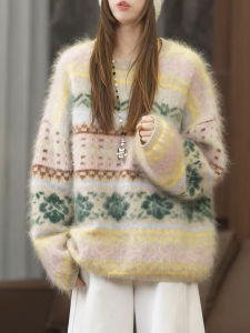 QINGNAER | American Sweet撞色Knit Sweater