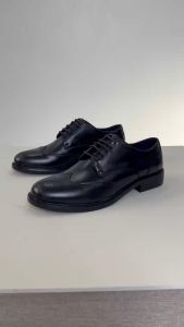 Giày Wingtip Derby Brogue da bò mũi tròn Derby Wingtip đế phíp nam da bò cao cấp