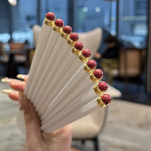 Satisfactory Alloy Chopsticks Anti-slip Extended Hexagonal Design Hotel Standard Home Use Comfortable Hand Feel Durable