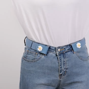 Buckle Elastic Belt for Women Men Comfortable Adjustable Invisible Stretch Waist Belt for Jeans Shorts Pants