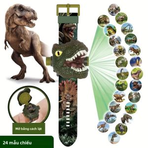 Kỷ JuRa Khủng Long Chiếu Đồng Hồ Lật Màn Hình Hiển Thị Kỹ Thuật Số 24 Hoa Văn Độc Đáo Thể Thao Thời Trang Chất Liệu Silicon