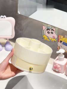 Tempat Make Up Organizer Meja Laci Bulat Aesthetic Multifungsi / Rak Meja Penyimpanan PH C1366