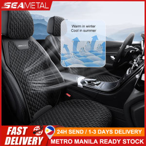 🇵🇭 SEAMETAL Car Flax Seat Cover Cushion Backrest Universal Breathable Anti-Slip Cushion Suitable for Five-Seat Cars