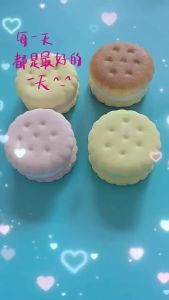 Creative Simulated Sandwich Biscuit Squeeze Toy Soft Slow Rising Feature Slow Rising Toy Stress Relief Simulation Biscuit