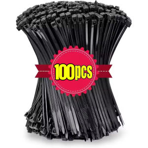 100Pcs Plastic Nylon Cable Ties Self-locking Cord Straps Adjustable Cables Fastening Loop Home Office Wire Zip Tie