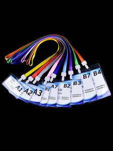 Transparent PVC Work ID Card Holder Lanyard Student Exhibition Badge Chest Card Slot Business Identification Document Cover