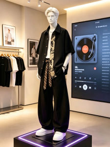 Traditional Chinese Embroidered Shirt and Pants Set Short Sleeve