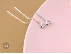 Anting Wanita Juntai Panjang 5cm Motif Love Premium