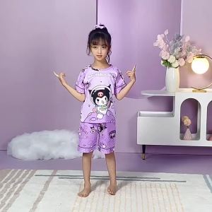 การ์ตูนชินจัง แฟชั่นฤดูร้อน สําหรับเด็กผู้ชาย และผู้หญิง Short-sleeved pajamas