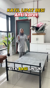 FREE SHIPPING !! KENZZO: ARIAL METAL FOLDABLE BED FRAME  / Single Bed Frame /Folding Bed Compact Folding Bed/Mattress