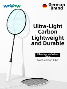 WAVAW | Durable Professional Ultra-Light Carbon Fiber Badminton Racket for Match and Training 4U
