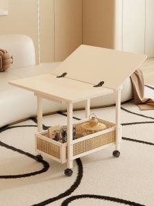 Foldable Dining Table Living Room Home Use Cream Style Integrated Small Mobile Table Multi-Function Storage Modern Simple Table