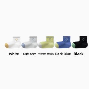 B&C.Room | Childrens Cotton Sports Socks Breathable Thin Mesh Absorbent Pure Cotton Spring Summer Cartoon Design Boys Straight Angle Mid-Calf