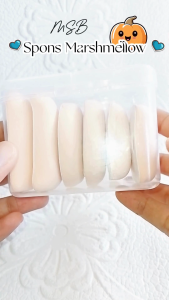 MSB Spons Set Isi 6pcs Puff Marshmellow Free Box Plastik Untuk Make up Penggunaan Basah/Kering