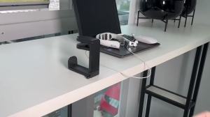 Headphone Bracket Swivel Mounted PC Gaming Headset Stand Holder Under Desk Hanger Hook Earphones Display Stand With USB Ports