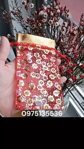 Túi rút túi lộc đỏ đựng gạo muối tết vỏ túi thơm đựng trang sức vòng dâu